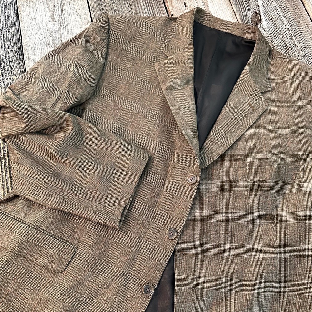 Burberry Men’s Classic Plaid 100% Wool Blazer Jacket - Picture 2 of 9